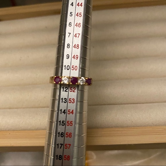 NWOT 14K Gold Plated Purple and Clear Crystal Stones - Picture 13 of 17